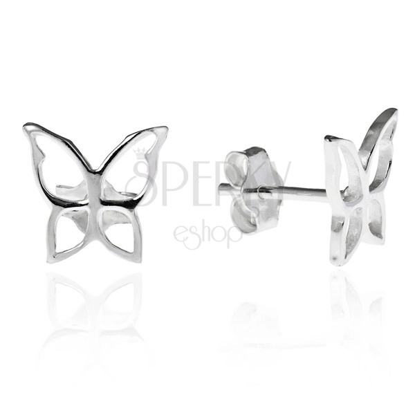 Naušnice izrađene od 925 srebra - sjajni oblik leptira