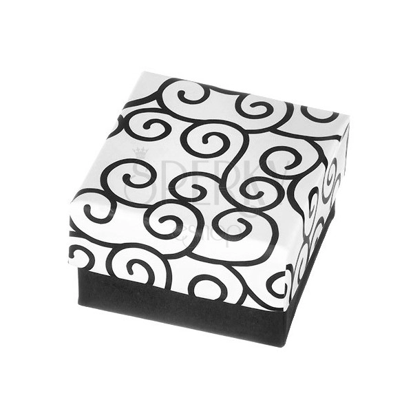 Kutijica za naušnice - crno-bijela površina s ukrasnim uzorkom vrtloga