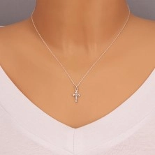 Ogrlica od 925 srebra - lančić s zaobljenim križem