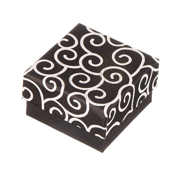 Kutijica za naušnice - crna boja, motiv vrtloga