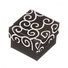 Kutijica za prsten - crna s bijelim motivom vrtloga