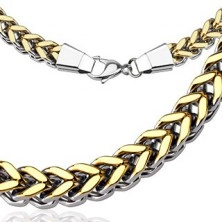 Masivan lanac od nehrđajućeg čelika - zlatni "V" uzorak