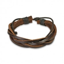 Leather bracelet - brown braid