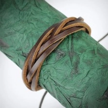 Leather bracelet - brown braid