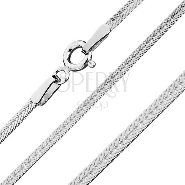 Plosnati lančić izrađen od 925 srebra - dijagonalno sastavljene karikice, 1,8 mm