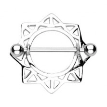 Prstenje za bradavicu u obliku sunca s trokutima - 2 komada