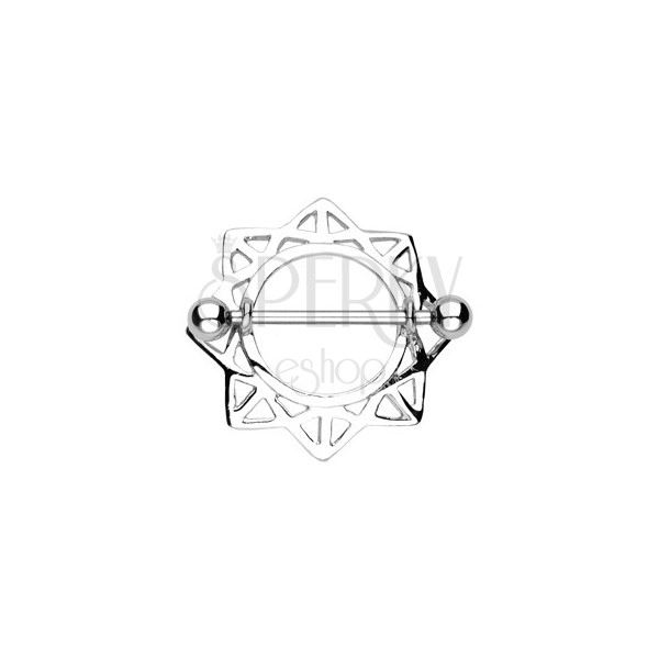 Prstenje za bradavicu u obliku sunca s trokutima - 2 komada