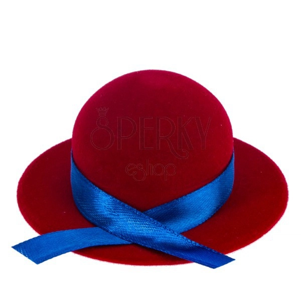 Baršunasta kutijica za prsten ili naušnice - crveni šeširić