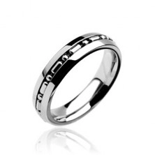Prsten od nehrđajućeg čelika s vojnim zrnastim lančićem