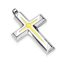 Križ - srebrni privjesak sa zlatnom gravurom