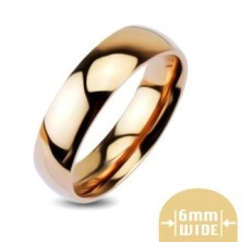Zaobljeni blistavi metalni vjenčani prsten ružičasto-zlatne boje
