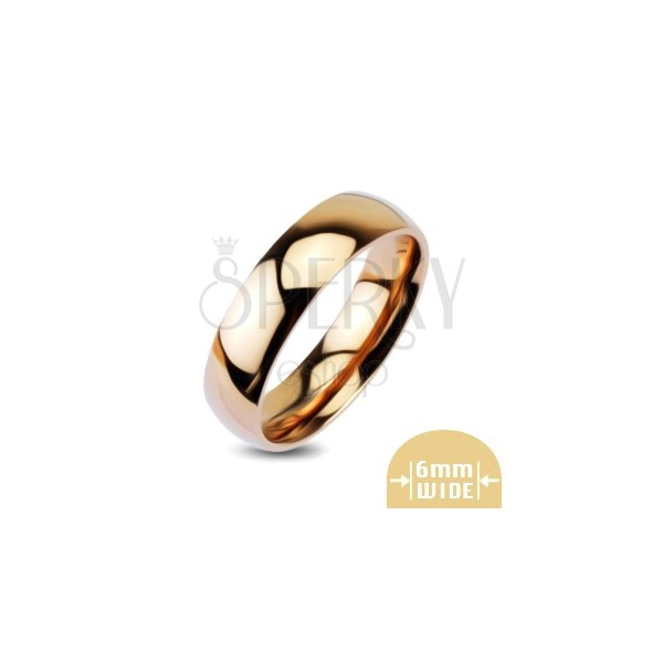 Zaobljeni blistavi metalni vjenčani prsten ružičasto-zlatne boje