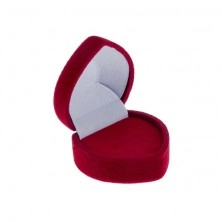 Crvena kutijica za prsten - baršunasto točkasto srce