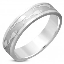 Čelični prsten – sjajna površina, urezan motiv punoglavaca, 6 mm