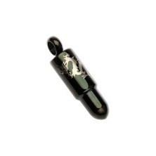 Čelični privjesak - crni metak sa motivom zmaja srebrne boje