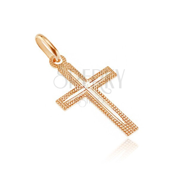 Križ izrađen od 14 karatnog zlata - udubljena površina sa tankim usjecima na krakovima