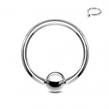 Čelični piercing - krug i loptica srebrne boje, širina 1,6 mm
