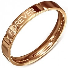 Vjenčani prsten ružičasto-zlatne boje - čelik, "Forever Love"