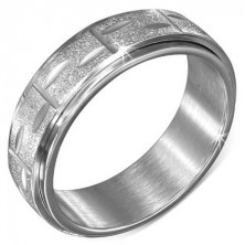 Čelični prsten srebrne boje - rotirajći pjeskareni obruč sa usjecima
