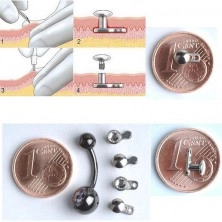 Podloga za titanski implantant za piercing - tri rupice