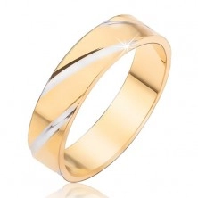 Zlatni prsten sa srebrnim dijagonalnim usjecima
