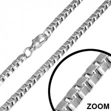 Lančić od nehrđajućeg čelika sa kvadratnim objektima srebrne boje