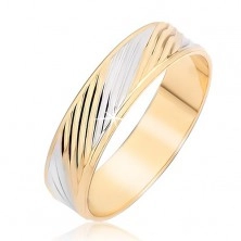 Prsten sa zlatnim i srebrnim dijagonalnim usjecima