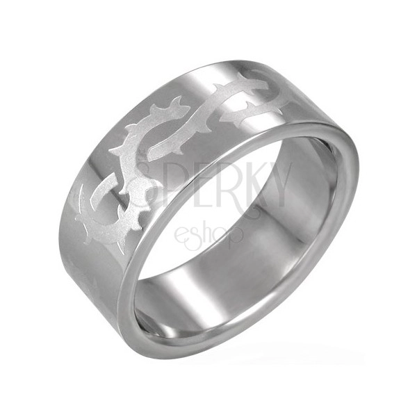 Prsten od nehrđajućeg čelika s mat trnjem