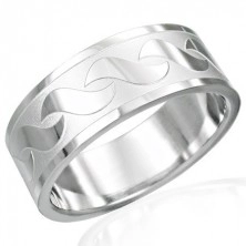 Prsten od nehrđajućeg čelika sa sjajnim S-uzorkom