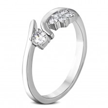 Prsten od nehrđajućeg čelika sa cvijetom i prozirnim cirkonom