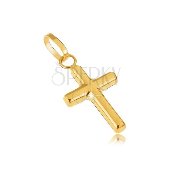 Privjesak od zlata 585 - mali latinski križ, zrcalni sjaj