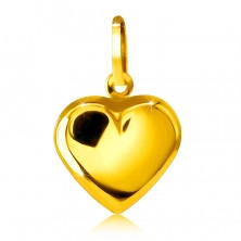 Zlatni privjesak - glatko pravilno srce, zrcalno polirano