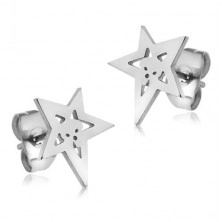 Naušnice od nehrđajućeg čelika, oblik zvijezde s lubanjom