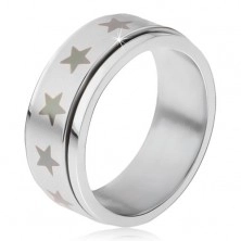 Čelični prsten - rotirajući mat prsten, print sivih zvijezda