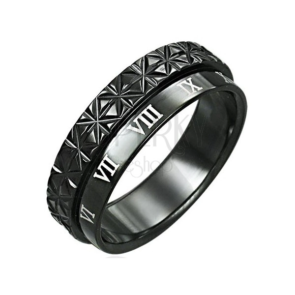 Dvostruki prsten od nehrđajućeg čelika - Rimski brojevi