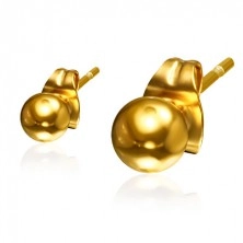 Čelične naušnice u obliku loptice zlatne boje, 4 mm