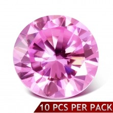 Okrugli ružičasti brušeni umjetni dijamant, 3 mm