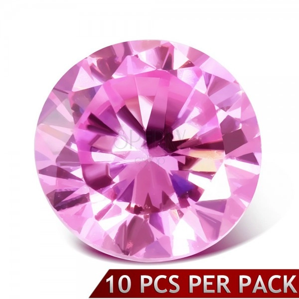 Okrugli ružičasti brušeni umjetni dijamant, 3 mm