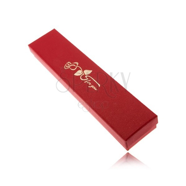 Svjetlucava crvena poklon kutijica za narukvicu, zlatna ruža s natpisom