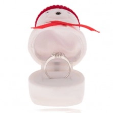 Poklon kutijica za prsten, snjegović s crvenom kapom