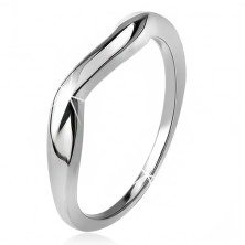 Prsten izrađen od 925 srebra, glatka površina, val