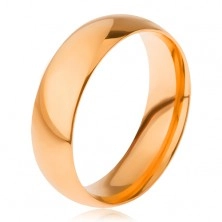 Glatki sjajni prsten izrađen od 316L čelika, zlatna boja, 6 mm