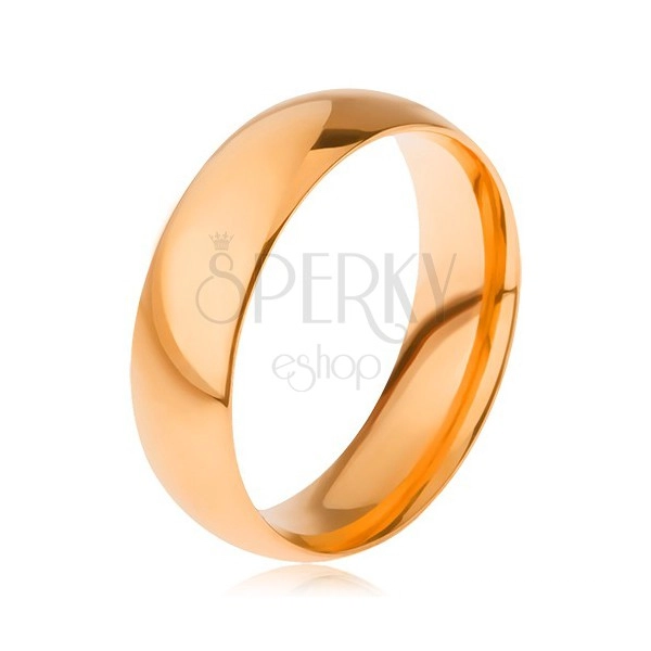 Glatki sjajni prsten izrađen od 316L čelika, zlatna boja, 6 mm