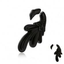Lažni proširivač za uho, crni sjajni paun izrađen od akrilika