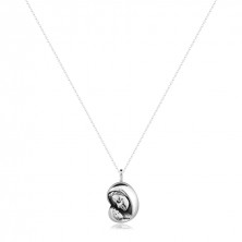 Ogrlica od 925 srebra - Bogorodica s djetetom na svjetlucavom lančiću