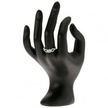 Prsten sa okruglim prozirnim umjetnim dijamantom, cirkonske petlje, srebro 925
