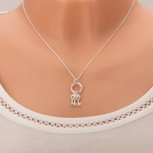 Srebrna 925 ogrlica - lančić i tri ključa na obruču, MUM