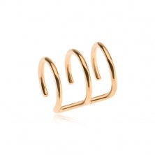 Lažni čelični piercing za uho zlatne boje, trostruki prsten