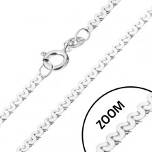 Lančić od srebra 925 - uzorak u obliku slova S, sjajna površina, širina 1 mm, duljina 450 mm