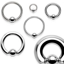 Piercing od nehrđajućeg čelika - sjajni prsten sa lopticom